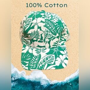 🆕Adult Tropical Green and White Floral Cap